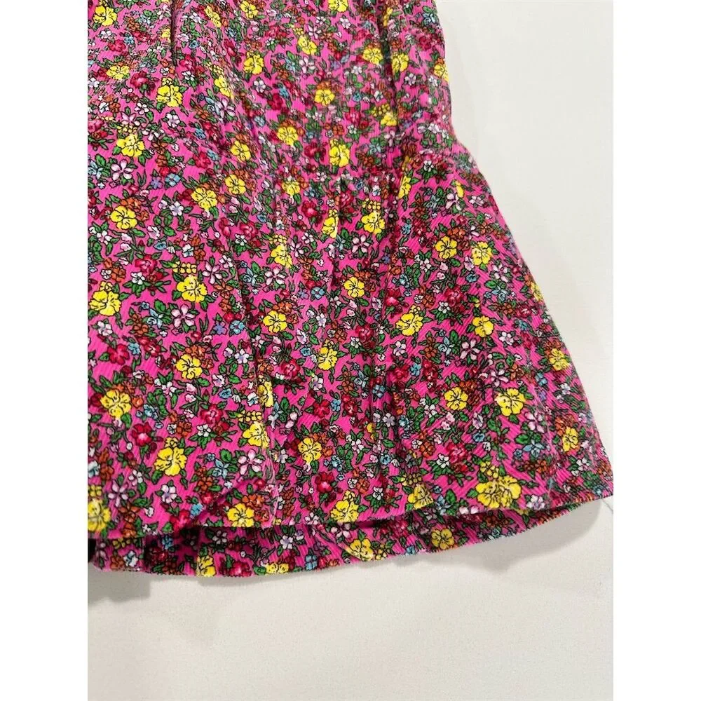 Ralph Lauren Girls Pink Floral‎ Corduroy Skirt Size 4 Girls
